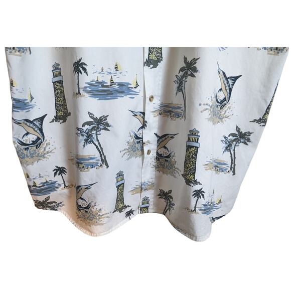Michael Austin Rugged Wear Lighthouse Print Shirt Size XXL 100% Cotton Coastal - Picture 12 of 13
